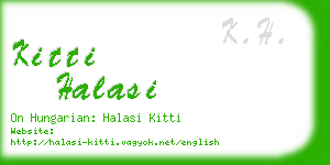 kitti halasi business card